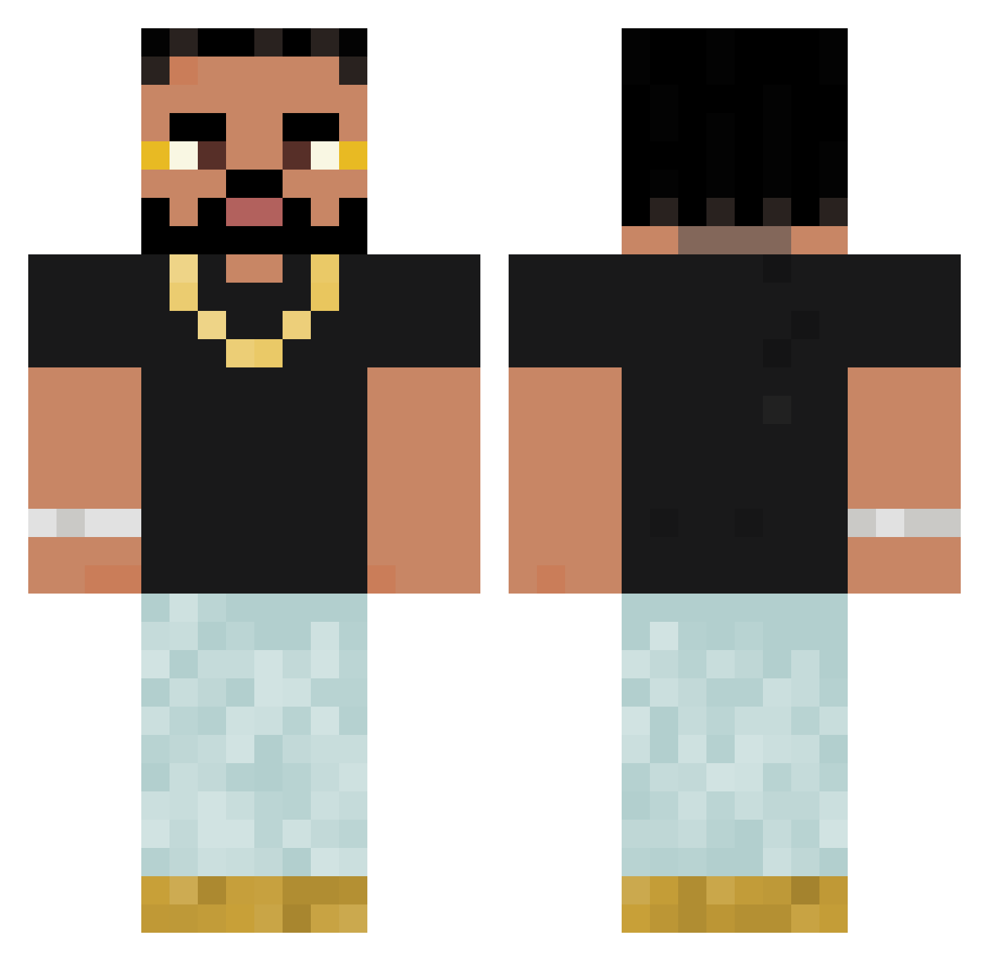 biggieballs1 Minecraft skin, front and back view