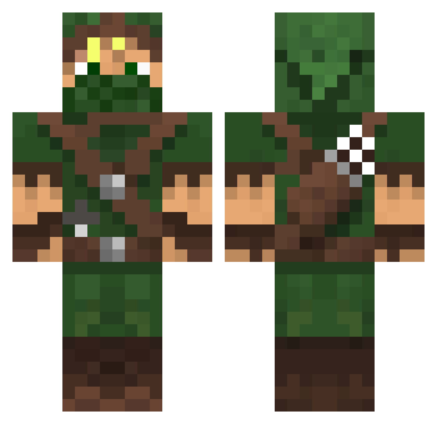 RutinTutinPutin Minecraft skin, front and back view