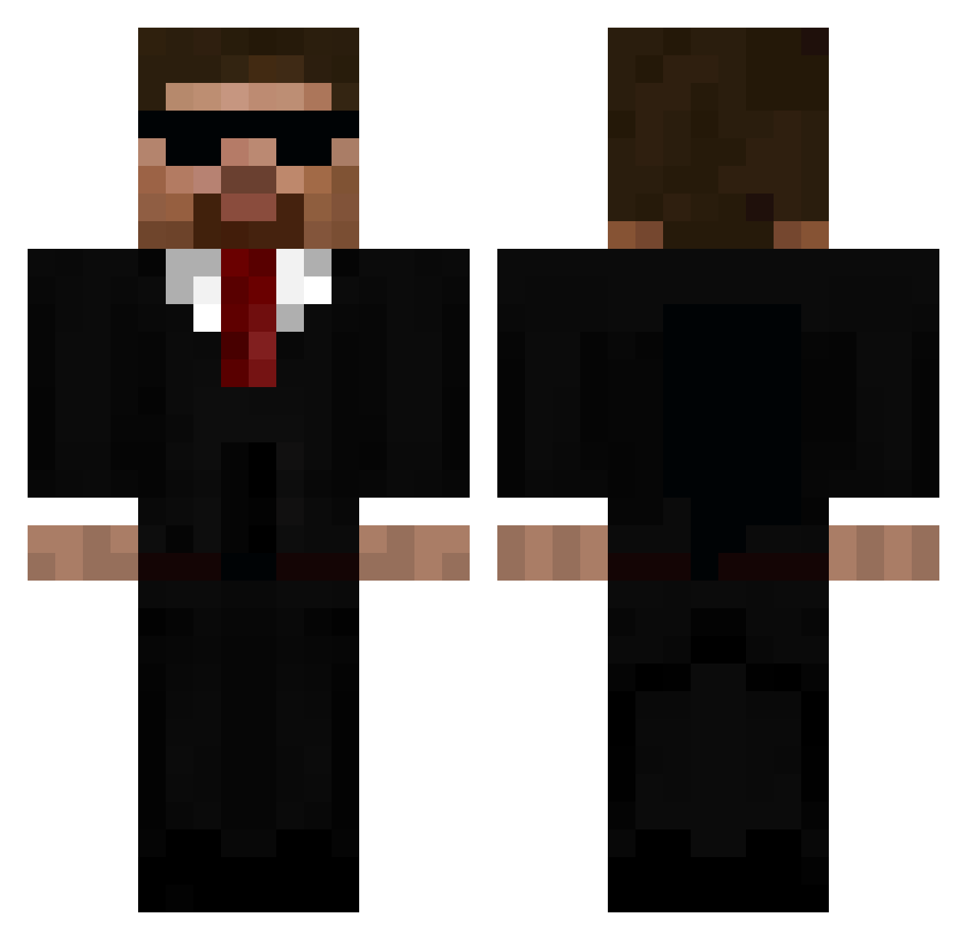 rznn Minecraft skin, front and back view