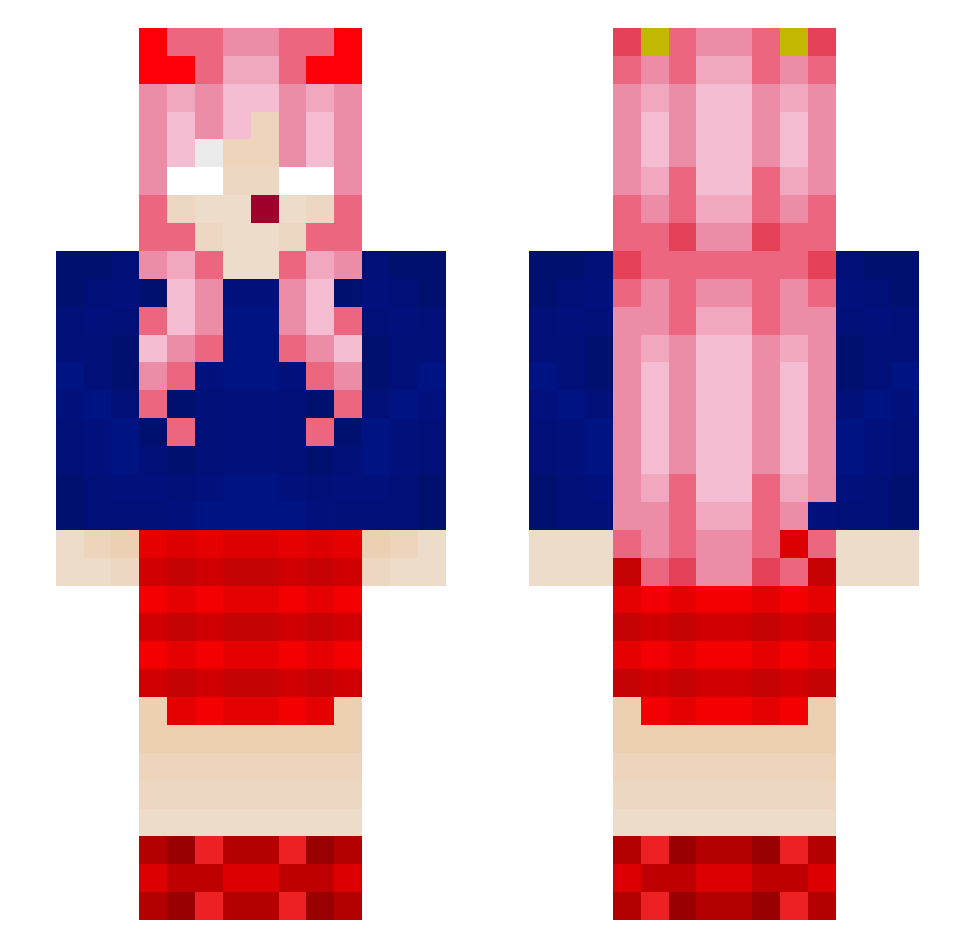 TheGroltss Minecraft skin, front and back view