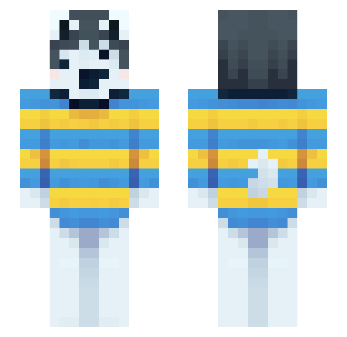 kichipie Minecraft skin, front and back view