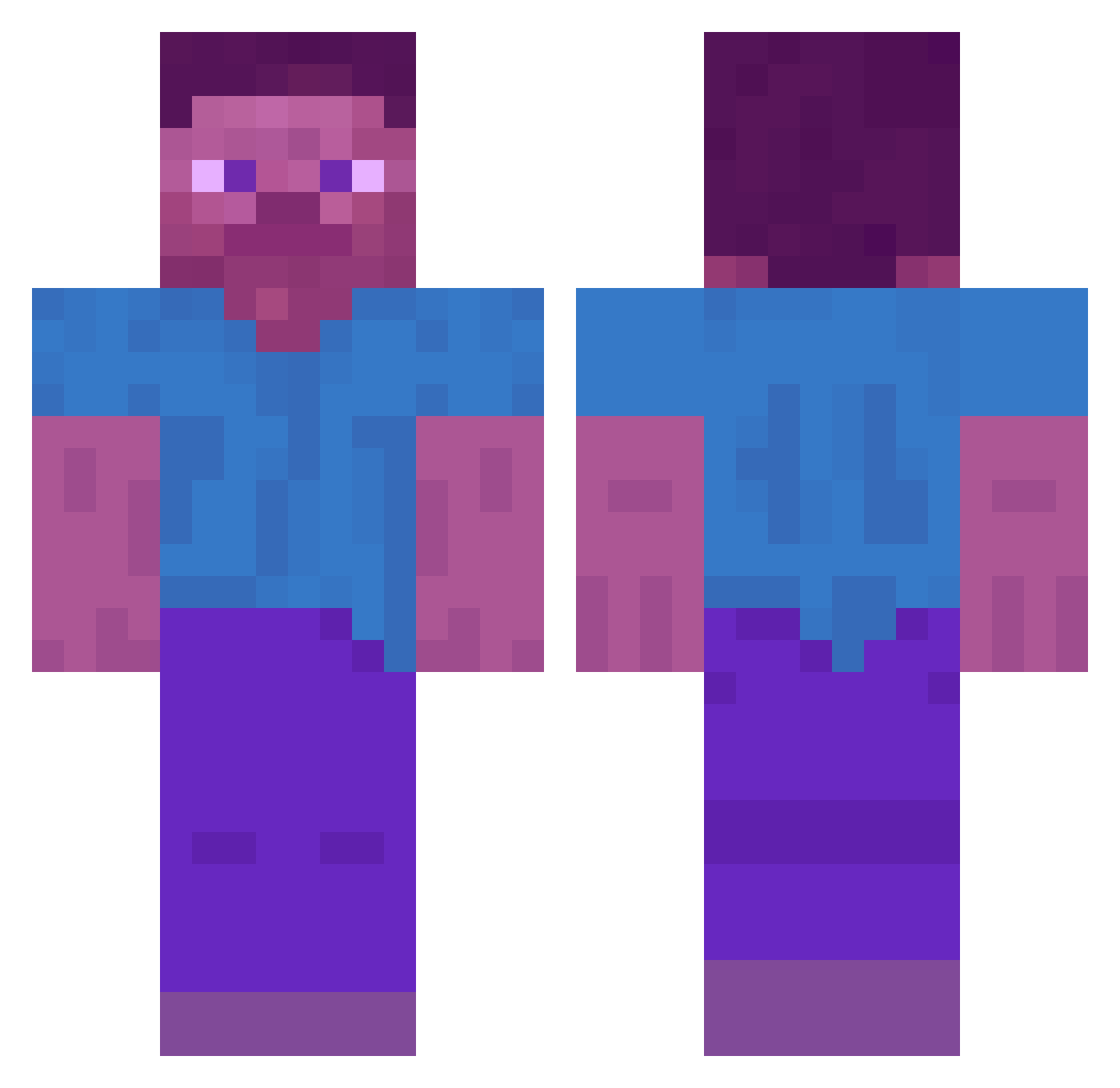 Solidify Minecraft skin, front and back view