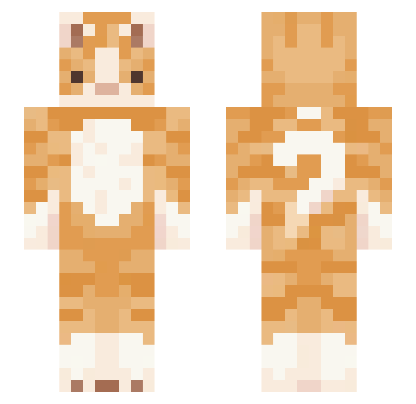 xanthocera Minecraft skin, front and back view