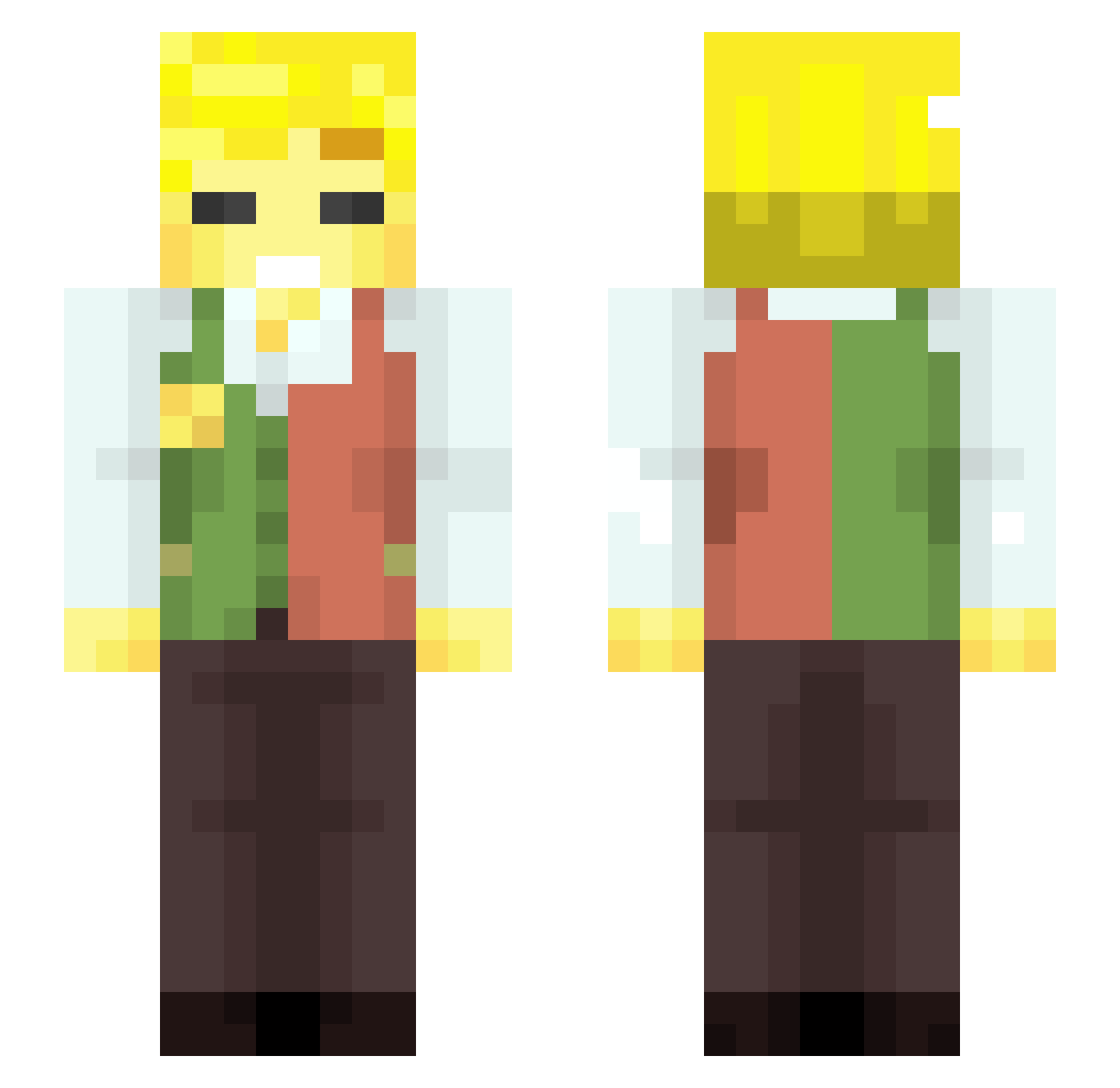 witerall Minecraft skin, front and back view