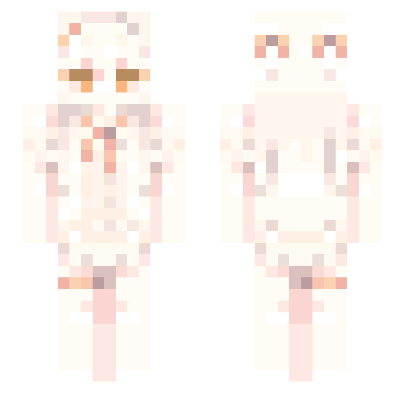 TunaFinality Minecraft skin, front and back view