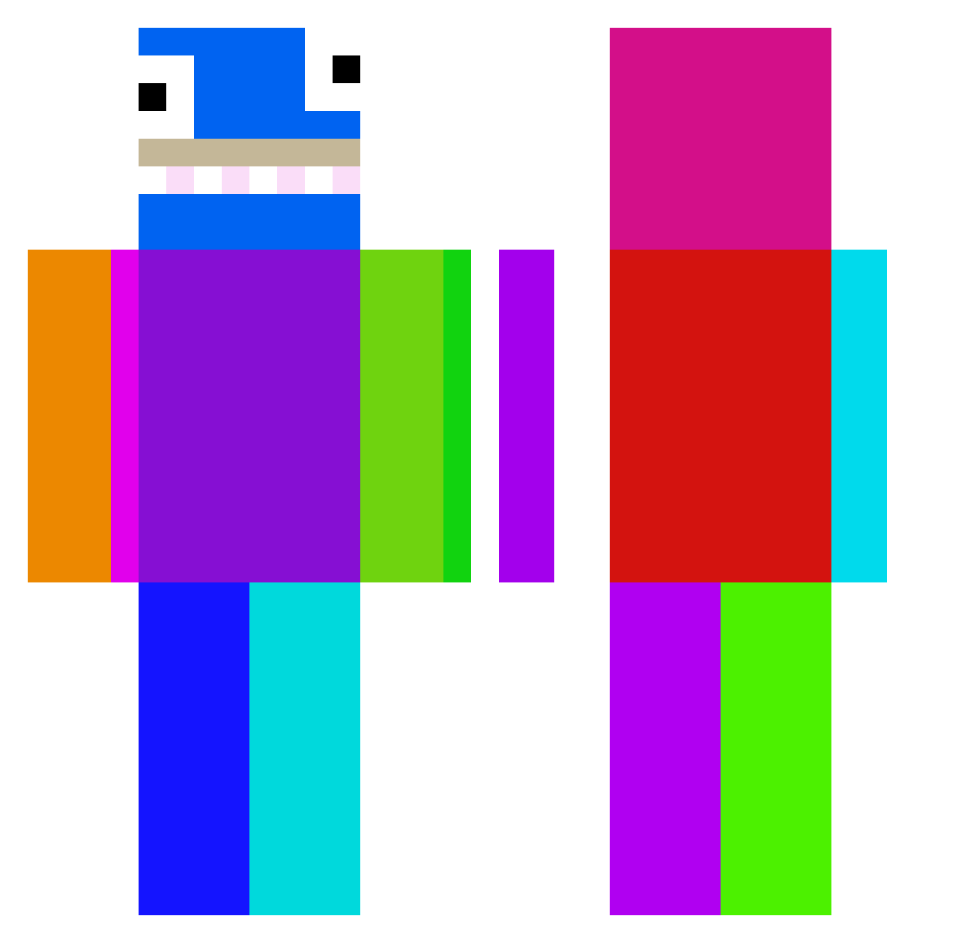 1lovebae Minecraft skin, front and back view