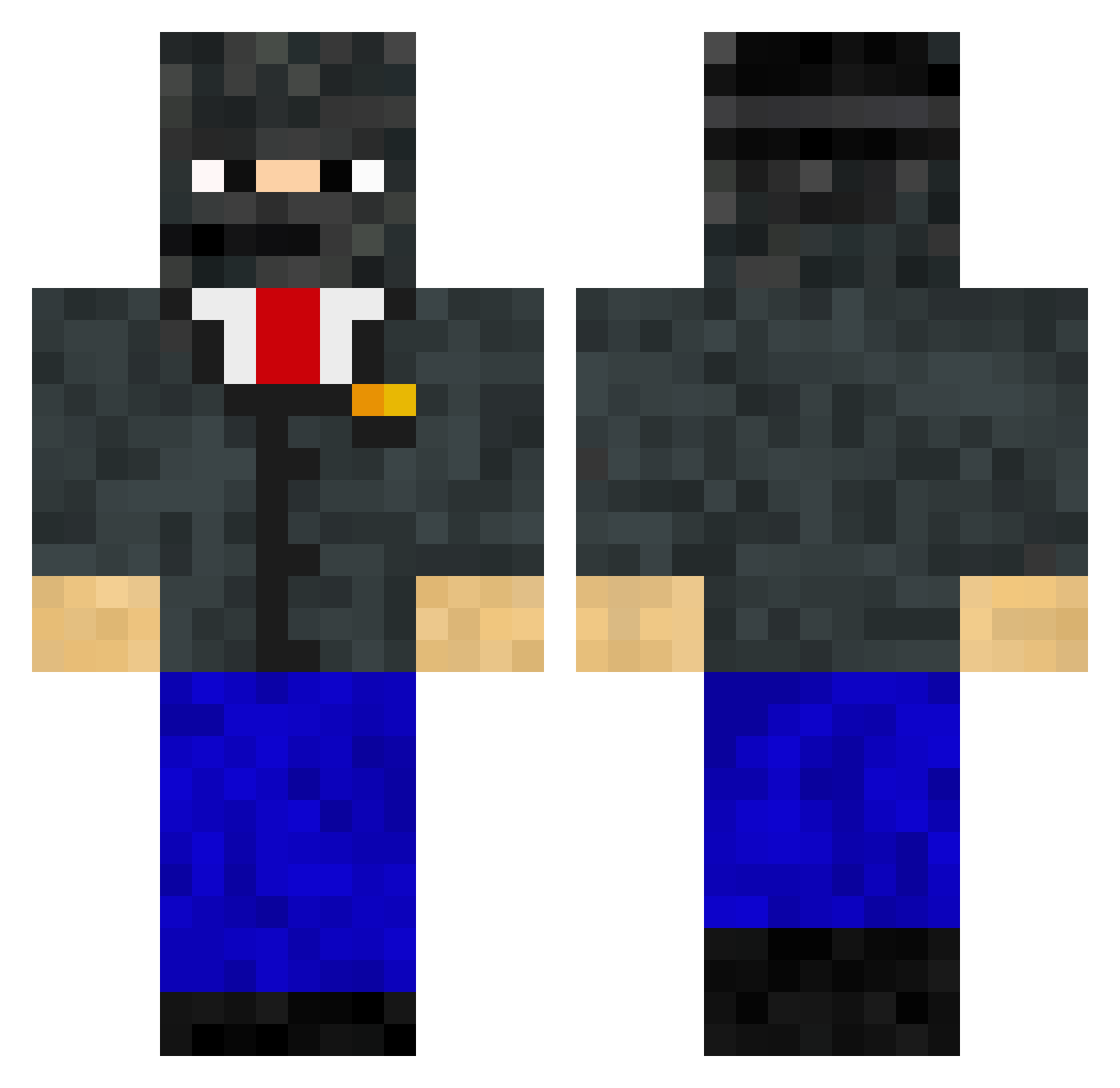Bauer_Werner Minecraft skin, front and back view