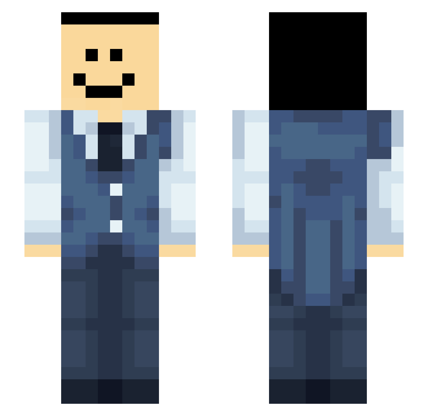 bawz Minecraft skin, front and back view