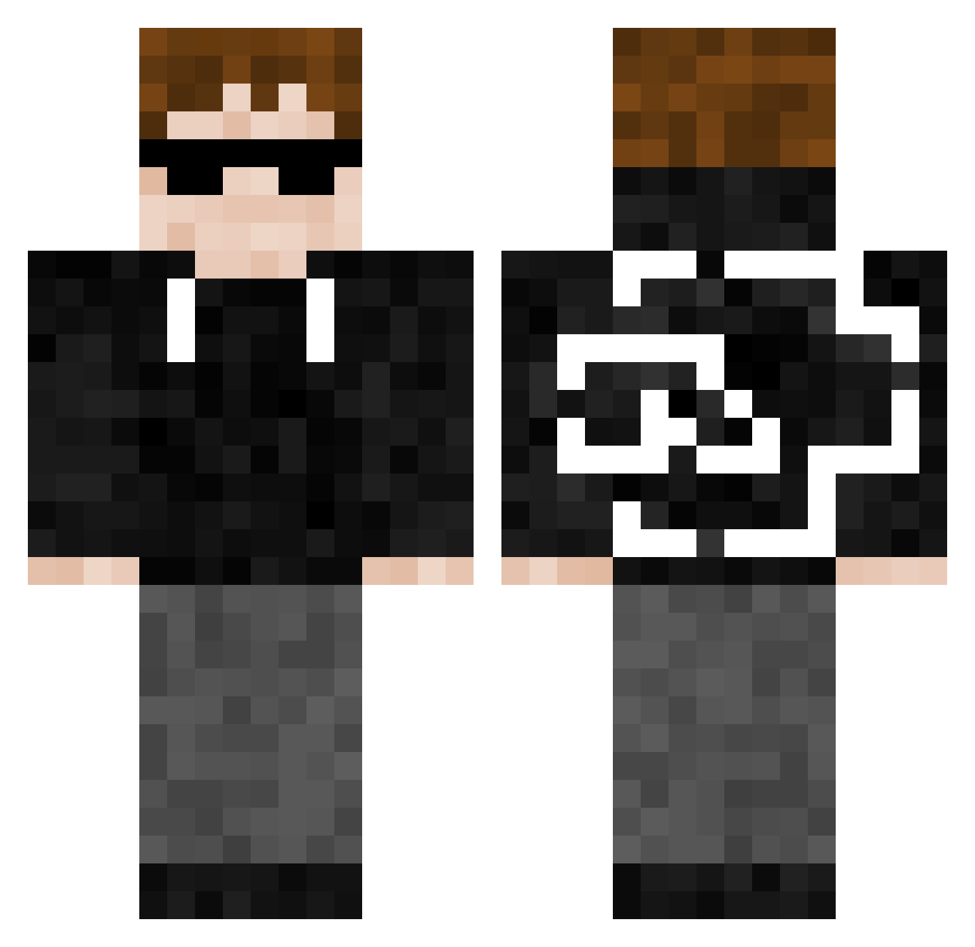 Sarajus1031 Minecraft skin, front and back view