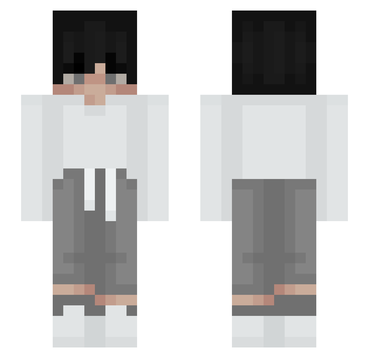 Pleximann Minecraft skin, front and back view
