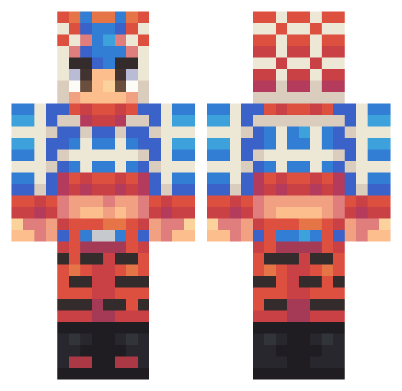 guidomisuta Minecraft skin, front and back view