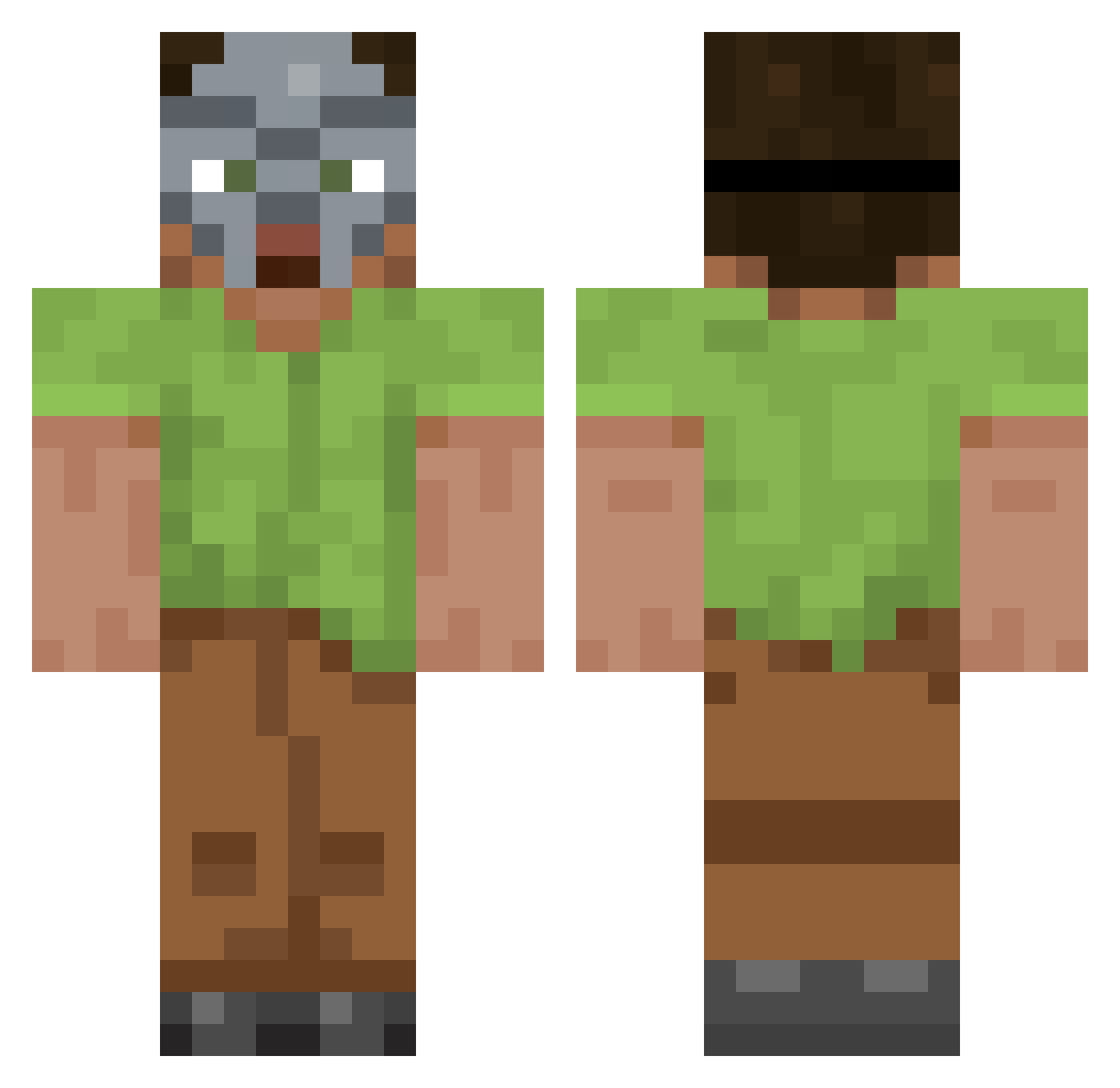 Lvcidx Minecraft skin, front and back view