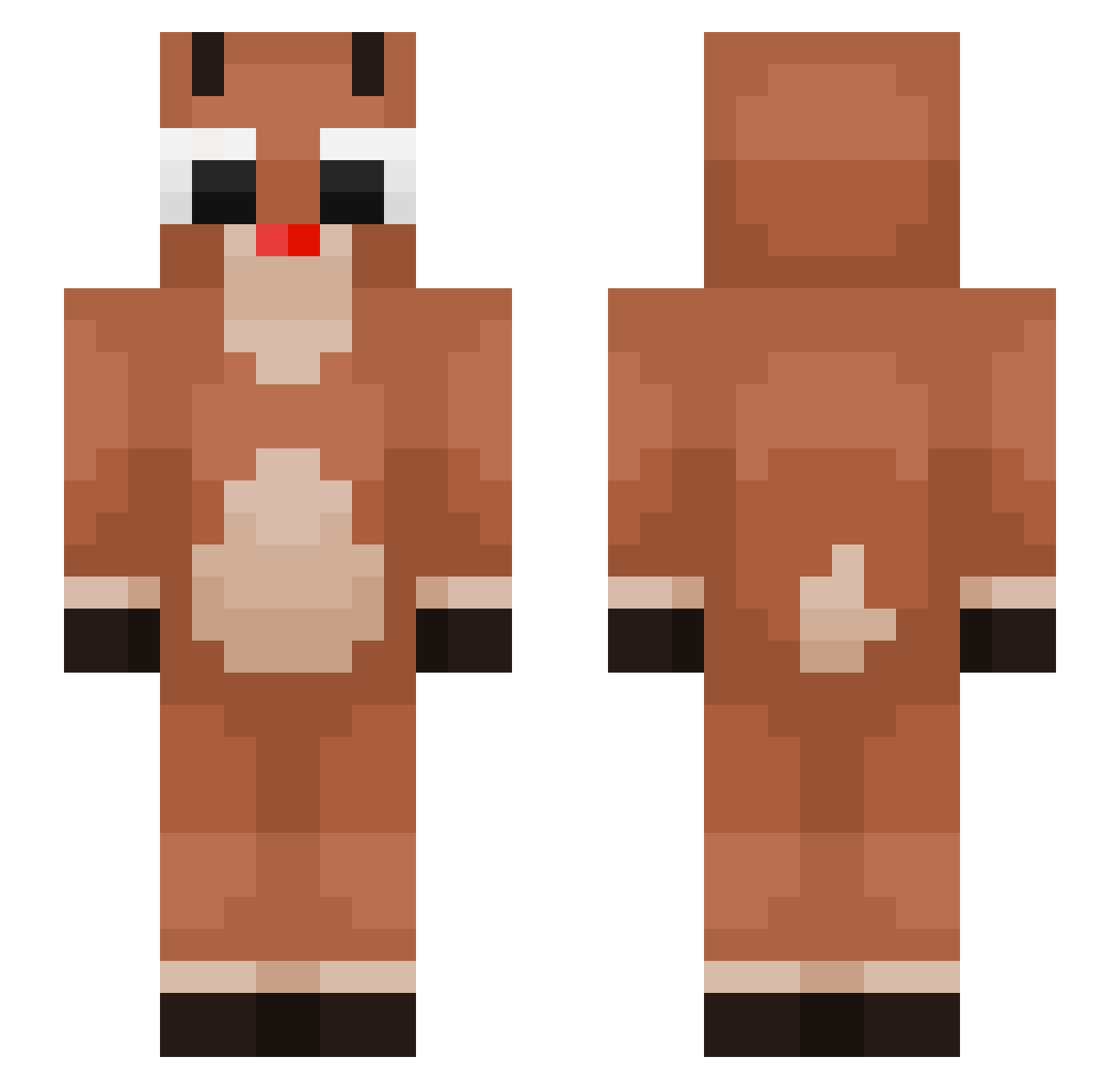 ciaocacow Minecraft skin, front and back view