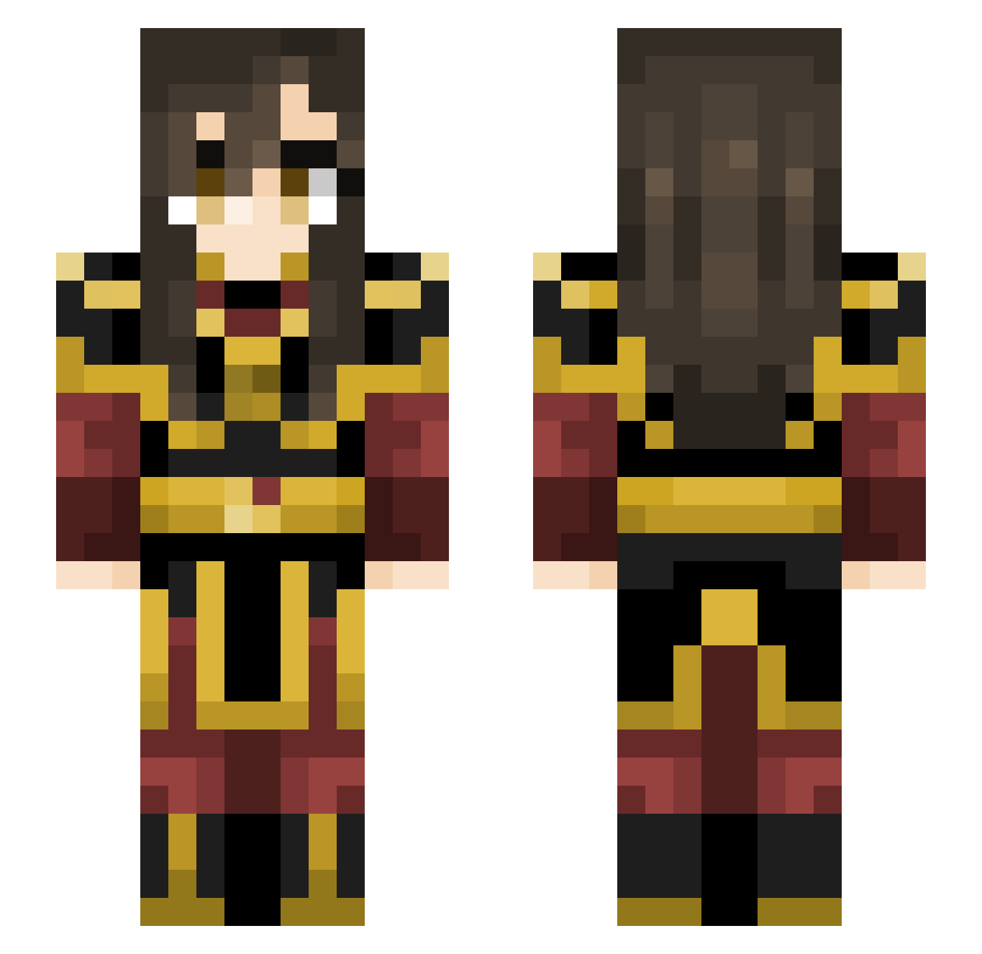 Layent Minecraft skin, front and back view