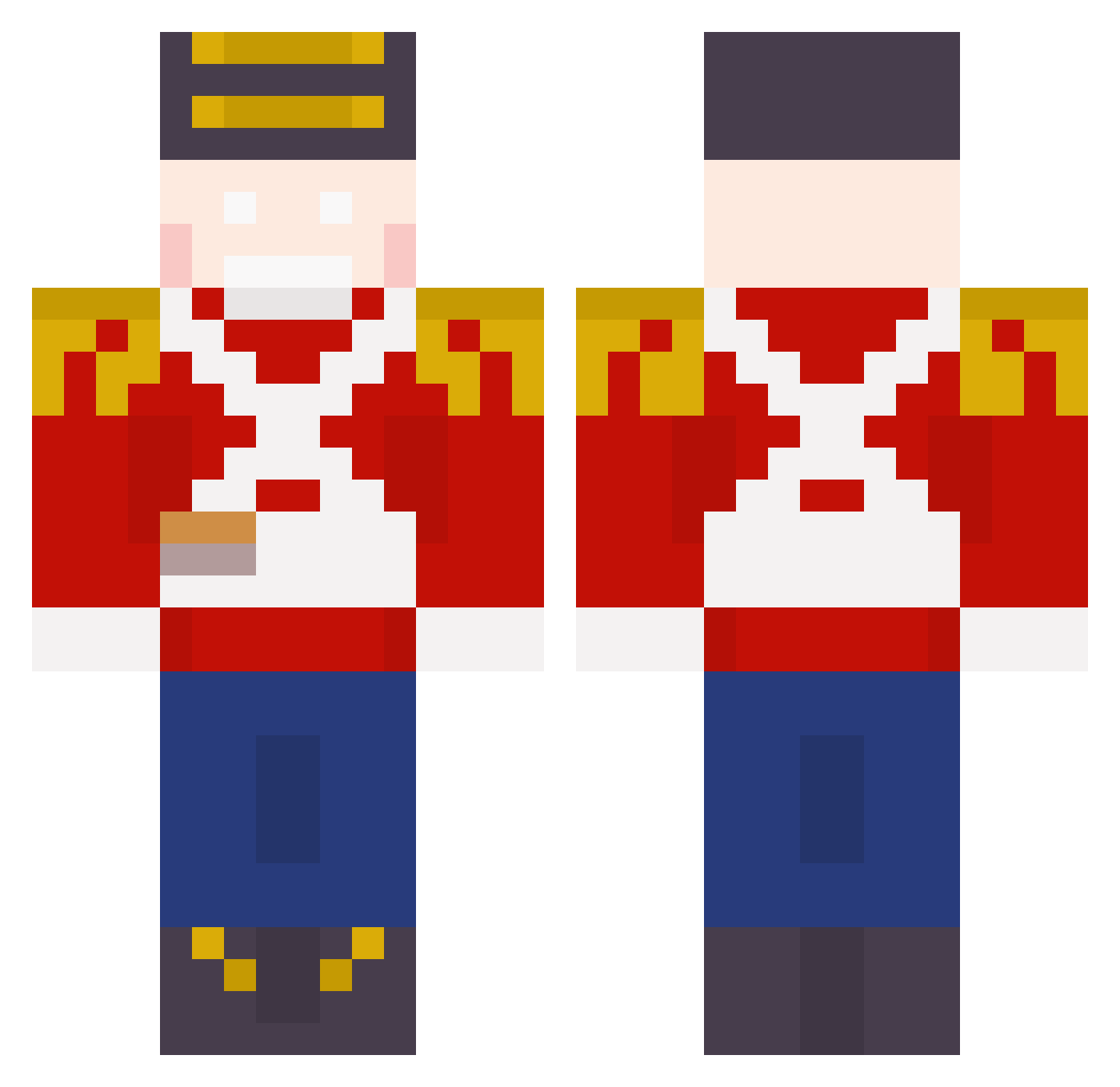 MsFerret Minecraft skin, front and back view