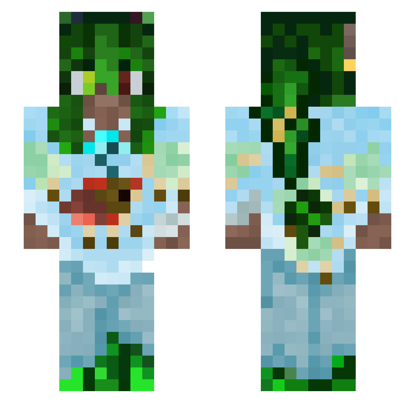 sheepsIn_spaces Minecraft skin, front and back view