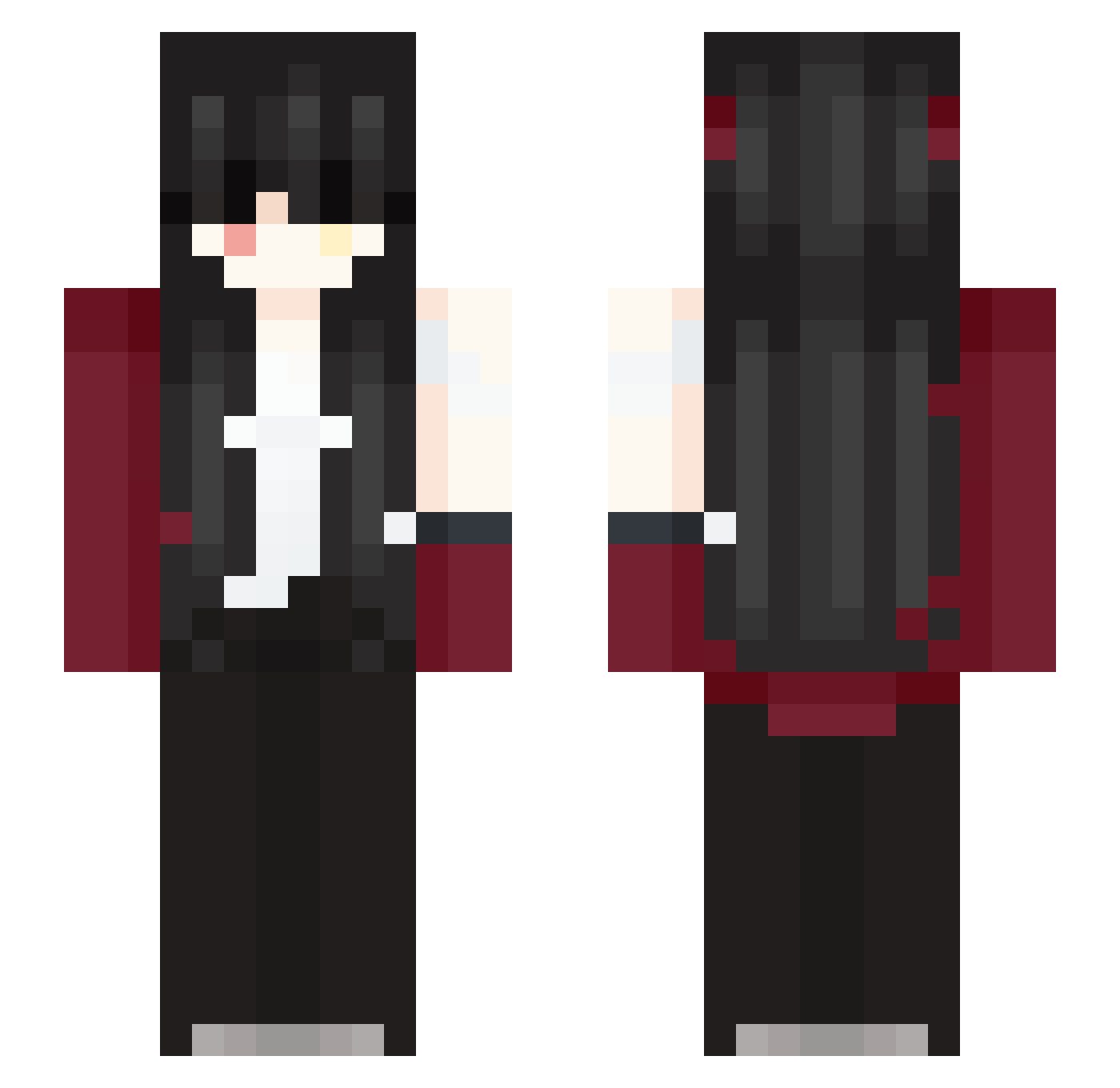 velyann Minecraft skin, front and back view