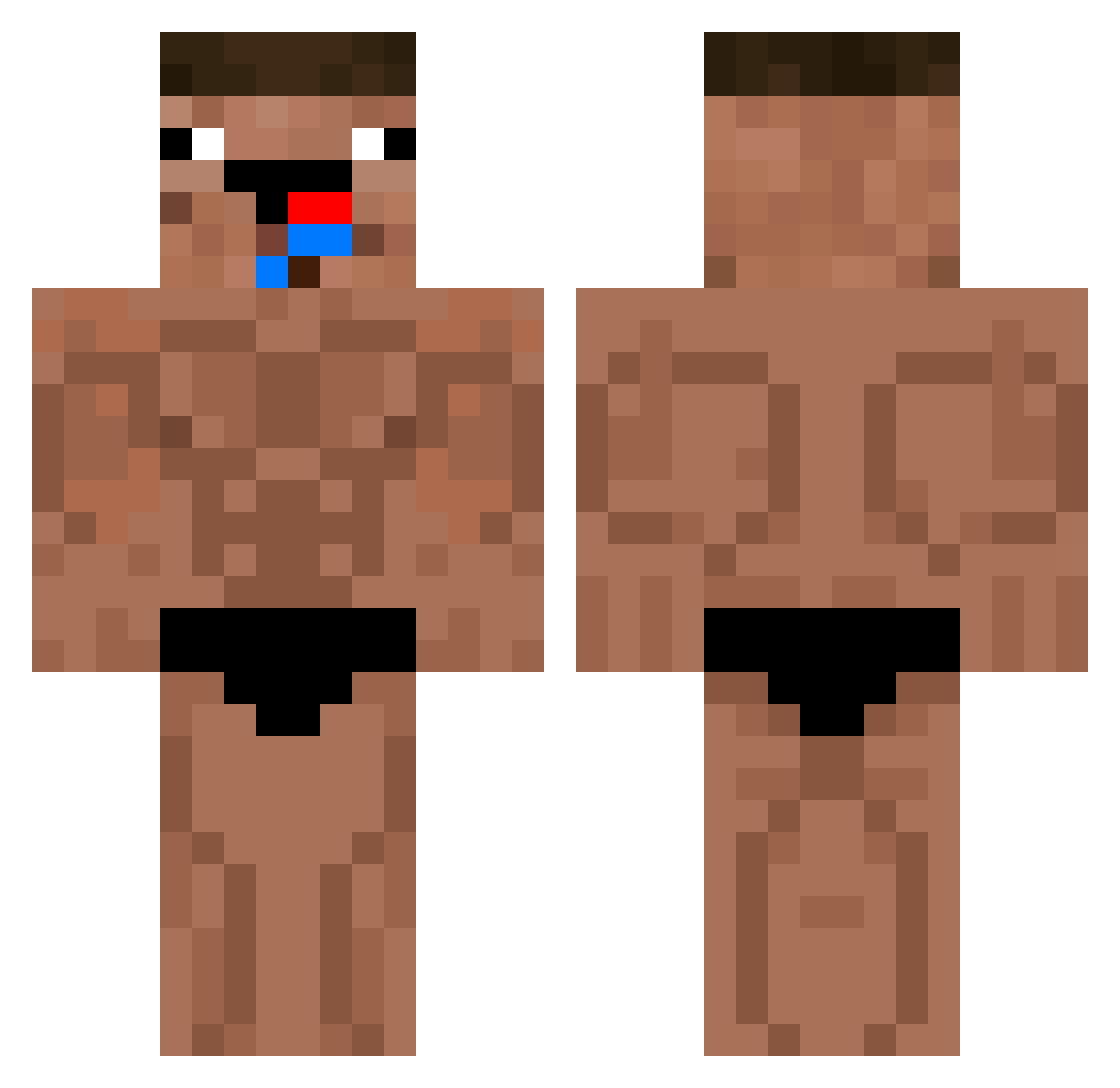 Tastytocos69 Minecraft skin, front and back view