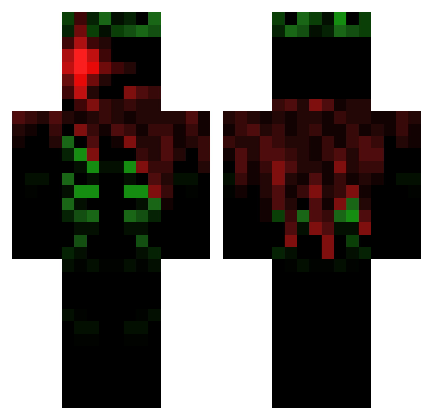 SYSTEM28 Minecraft skin, front and back view