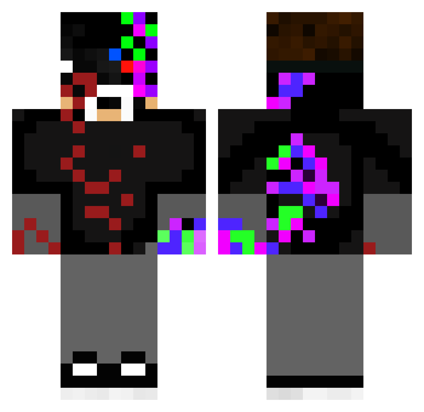 Zayvien10 Minecraft skin, front and back view