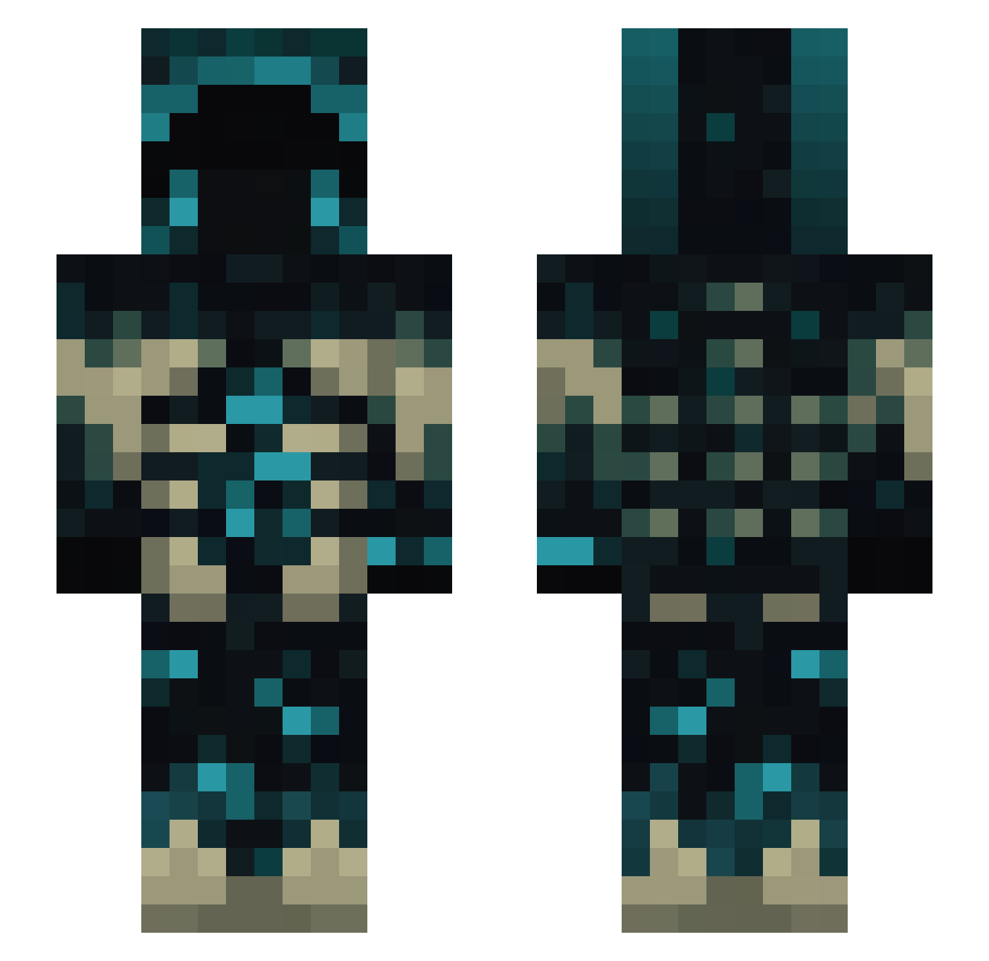 Ghost_suzume Minecraft skin, front and back view