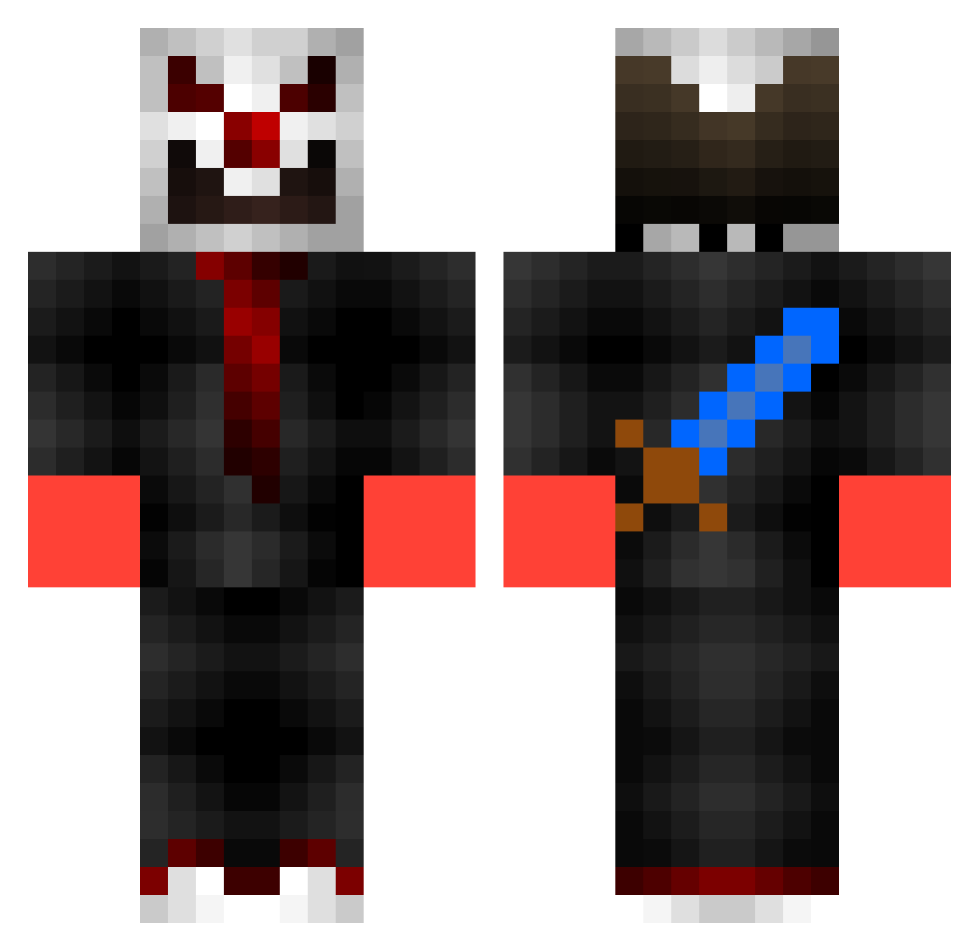 Wintherman Minecraft skin, front and back view
