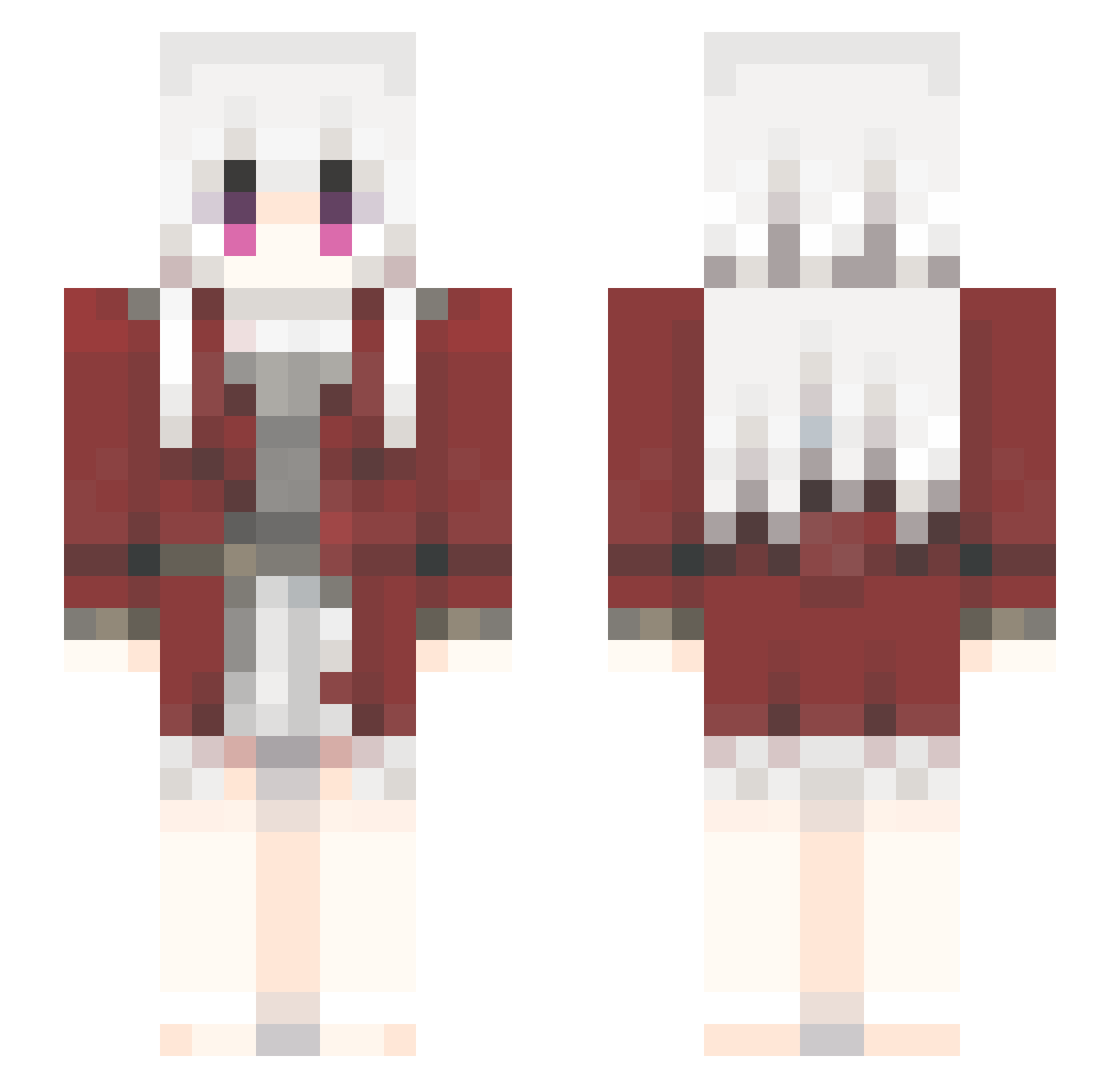 Carbonic8v0 Minecraft skin, front and back view