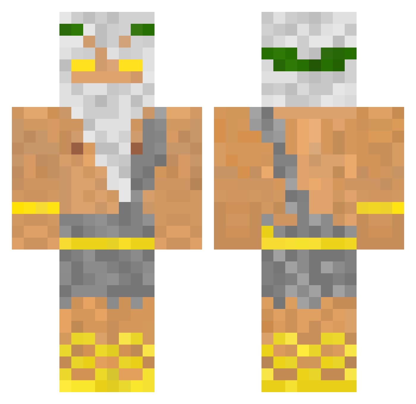 wombocombolt3 Minecraft skin, front and back view