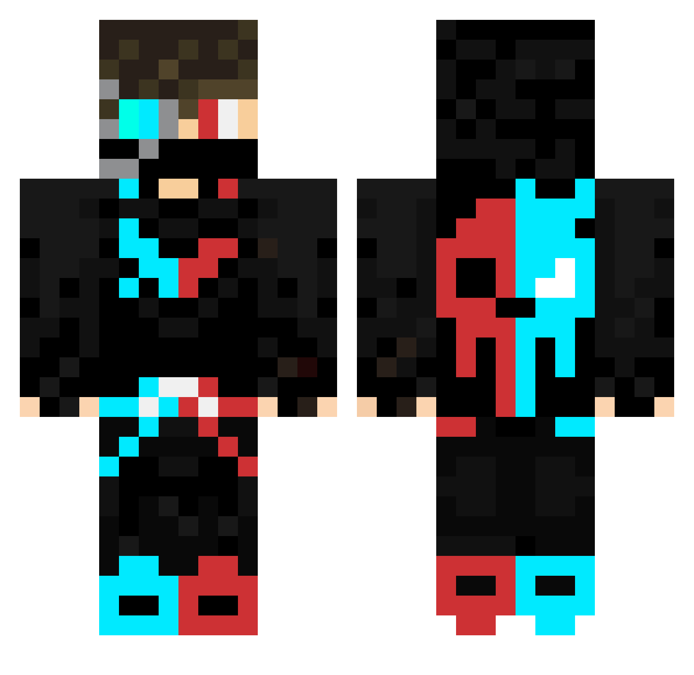SlimeMen Minecraft skin, front and back view