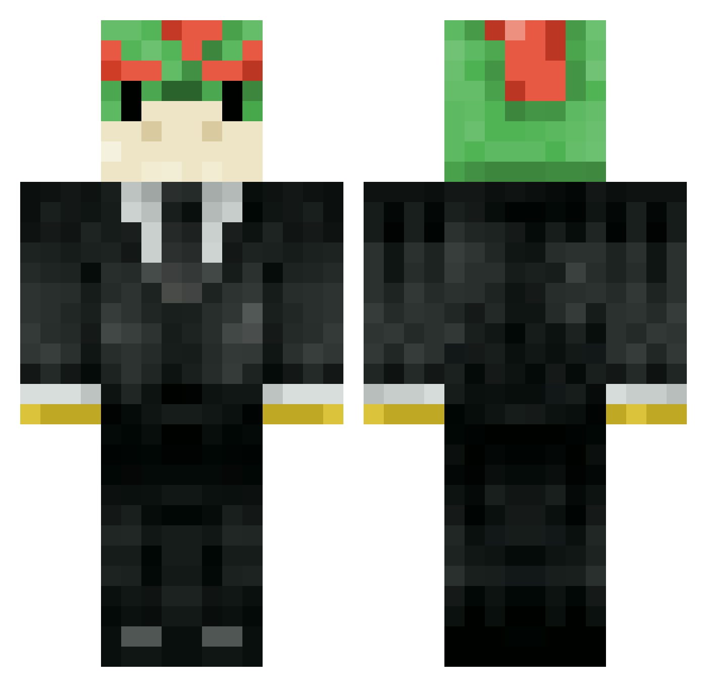 WaluigiJack48 Minecraft skin, front and back view