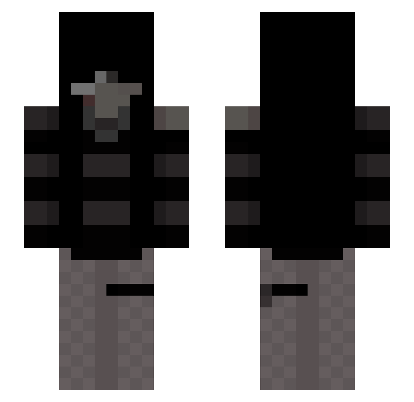 Qvilzyy Minecraft skin, front and back view