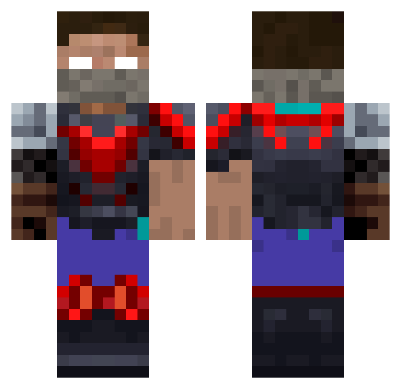 Pyro111922 Minecraft skin, front and back view