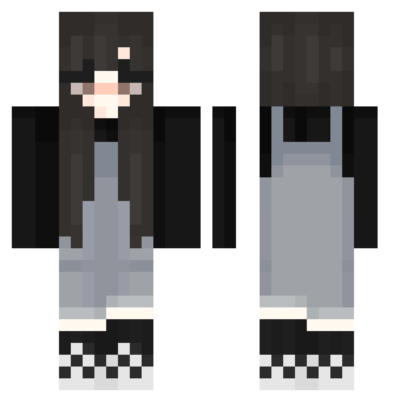 Serenepow Minecraft skin, front and back view