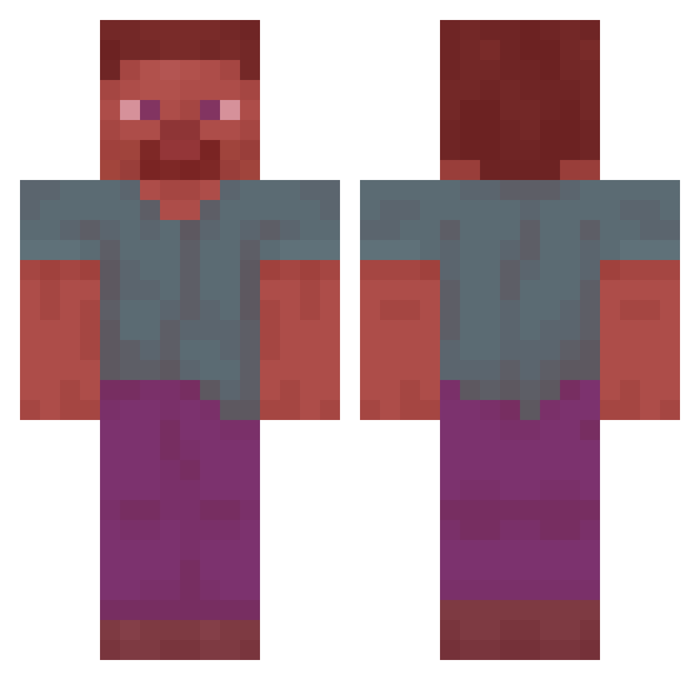 brangalang Minecraft skin, front and back view