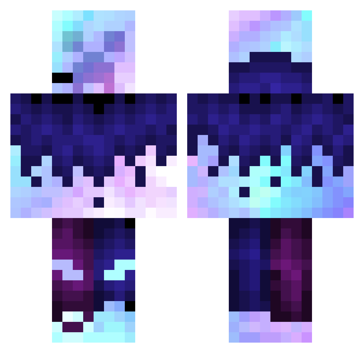 Tacoraa Minecraft skin, front and back view