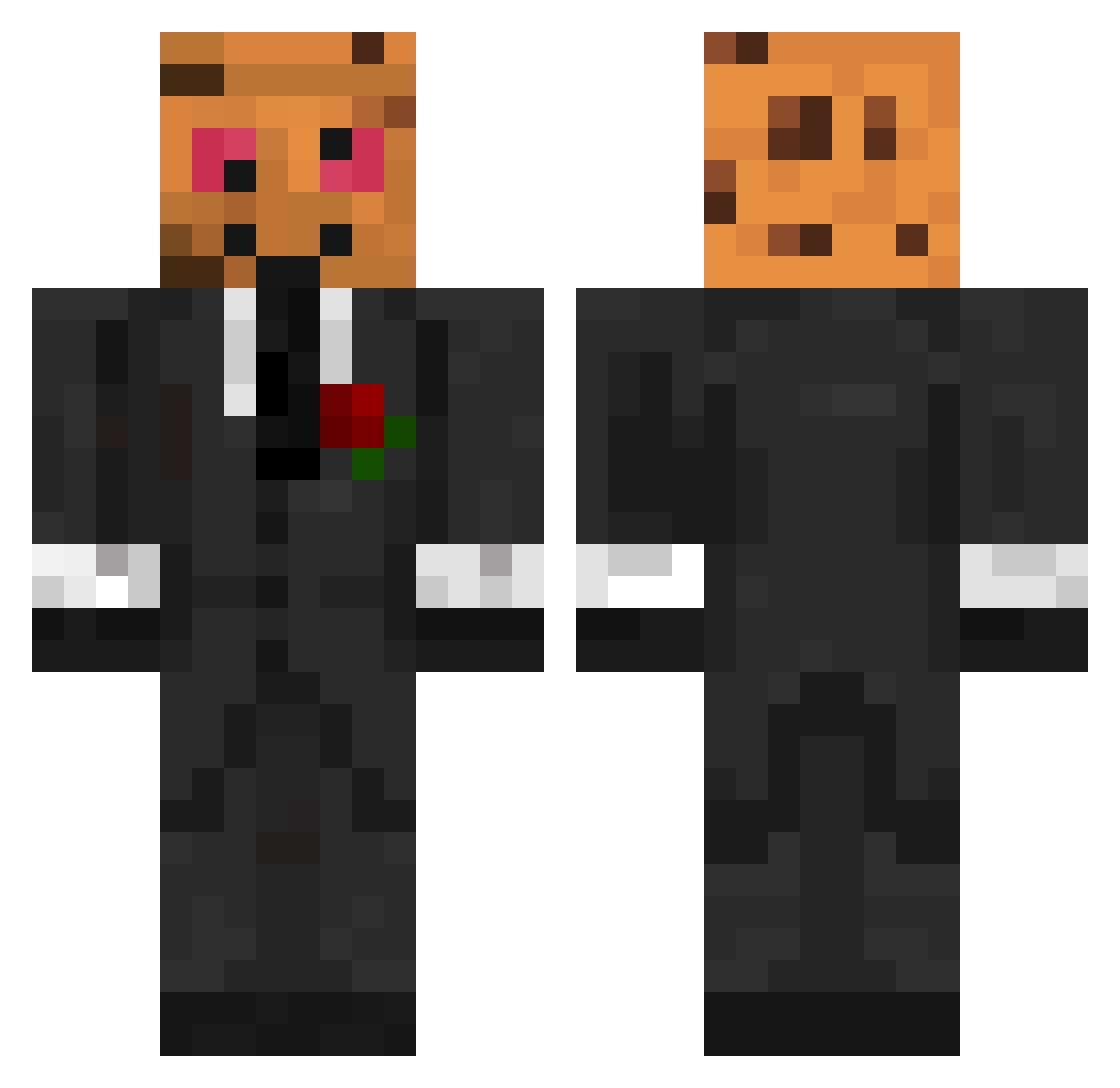 Zllxd Minecraft skin, front and back view