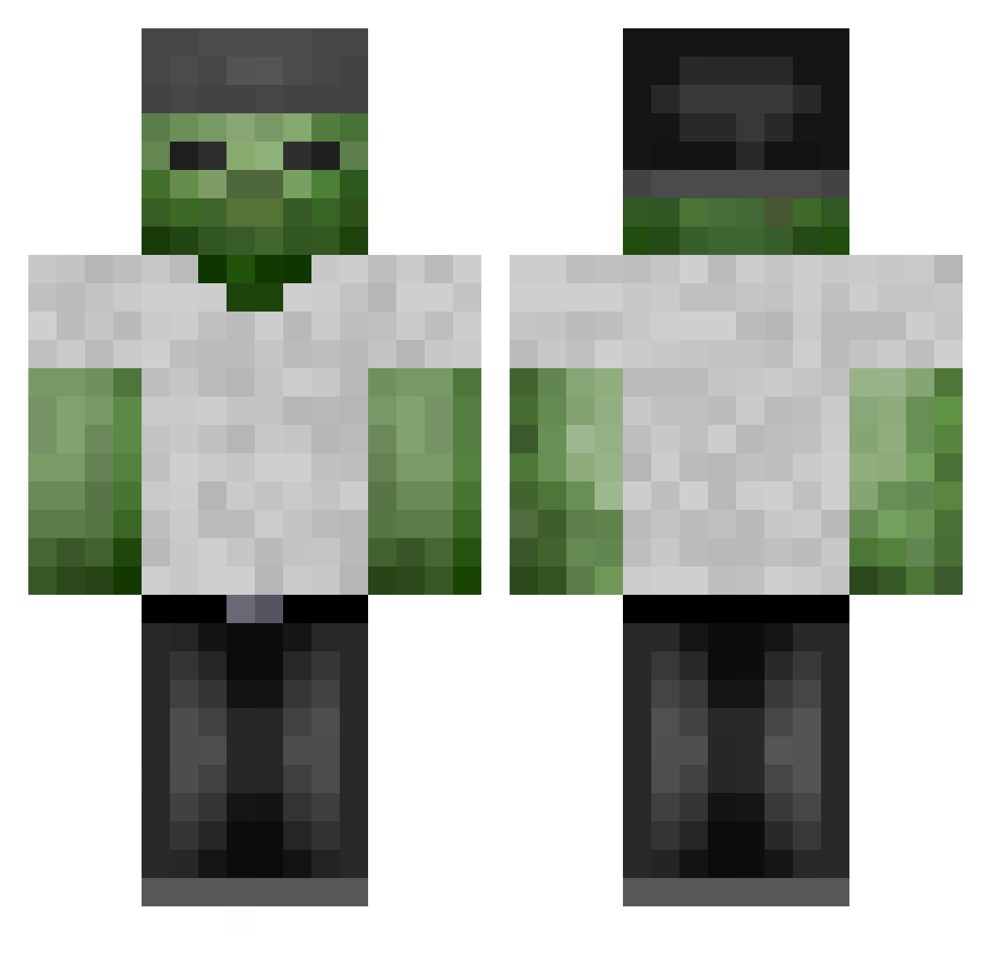 Vani11ain Minecraft skin, front and back view