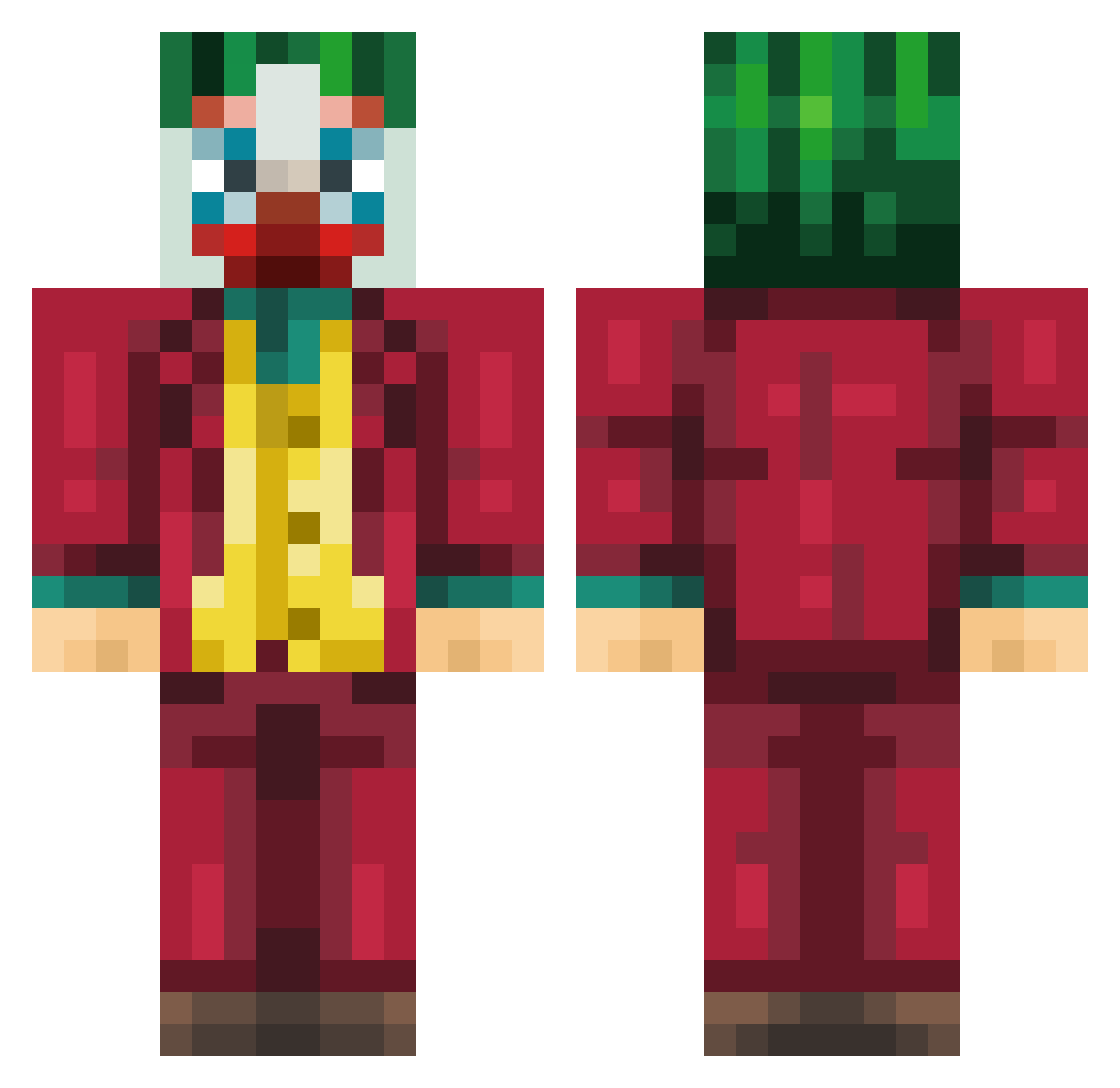 EvilAim Minecraft skin, front and back view