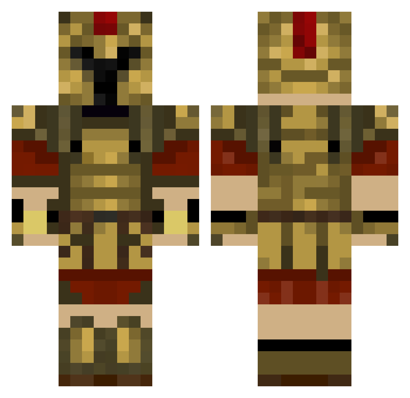 skrtn Minecraft skin, front and back view