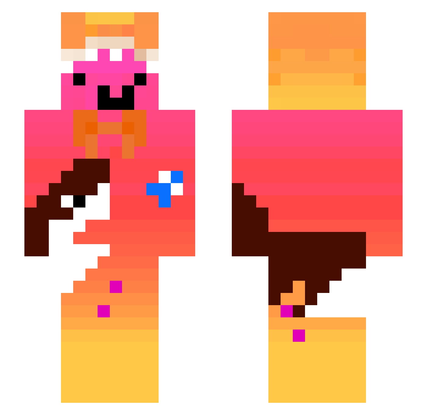 UnStreem Minecraft skin, front and back view