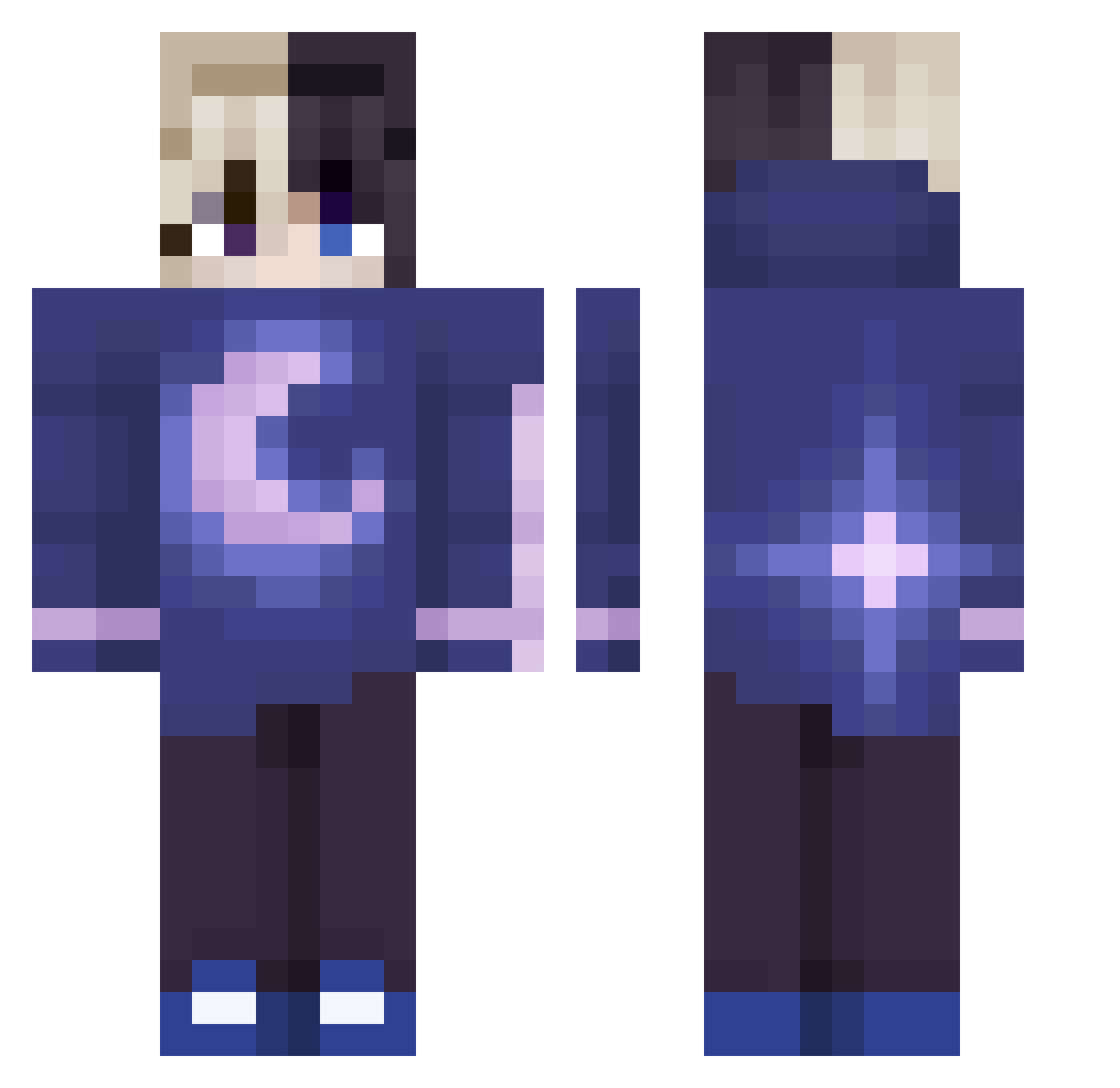 dark_sunflower Minecraft skin, front and back view