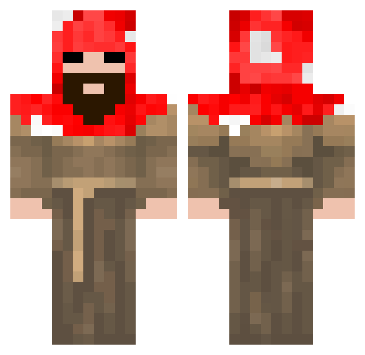justinfire80 Minecraft skin, front and back view