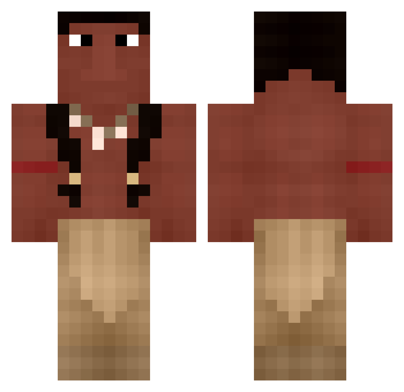 SparklierTub Minecraft skin, front and back view