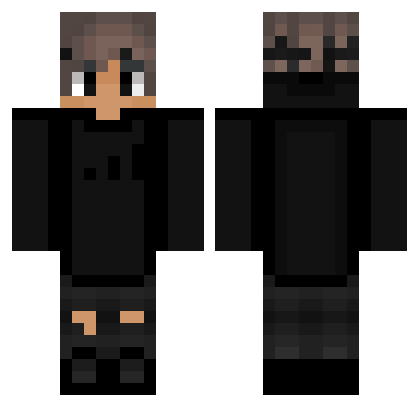 RensDead Minecraft skin, front and back view