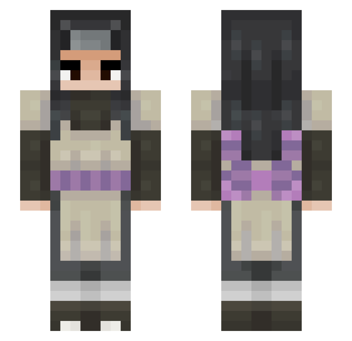 jibSwaggah Minecraft skin, front and back view