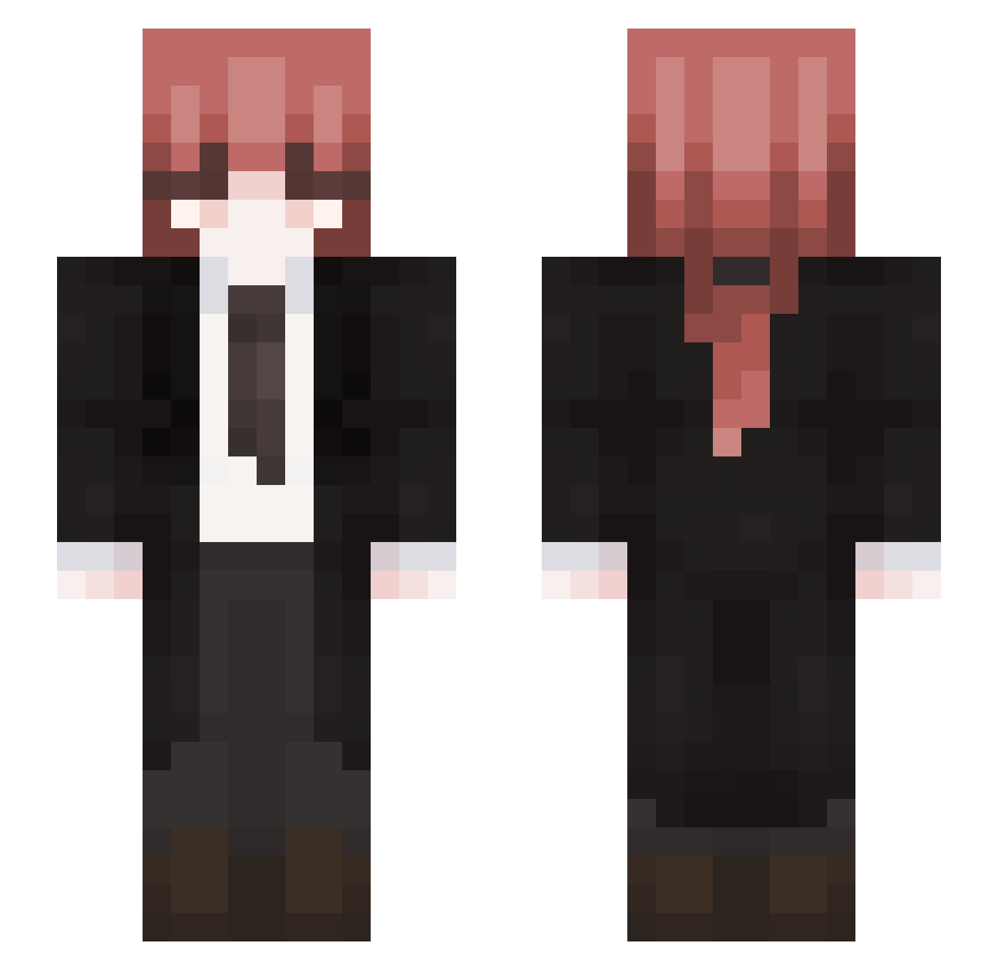 Dev1SHL Minecraft skin, front and back view