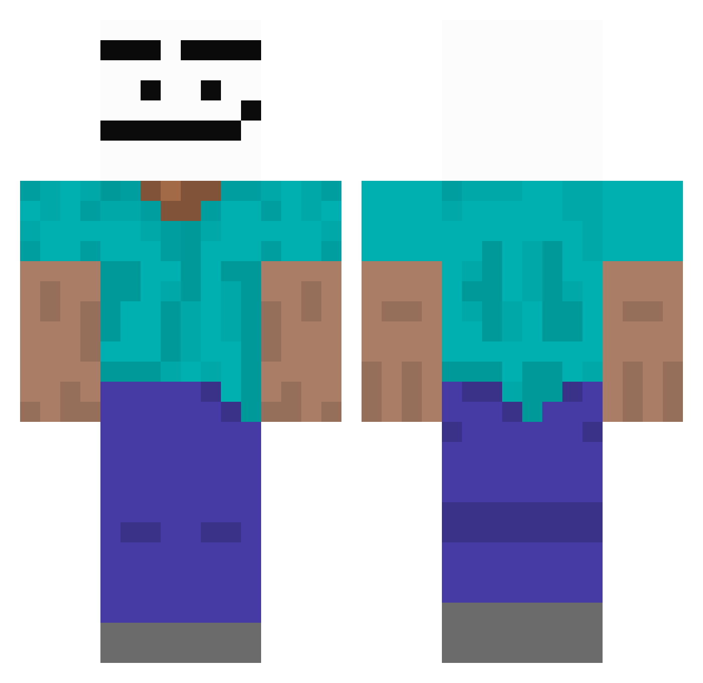 CallMeCarson Minecraft skin, front and back view