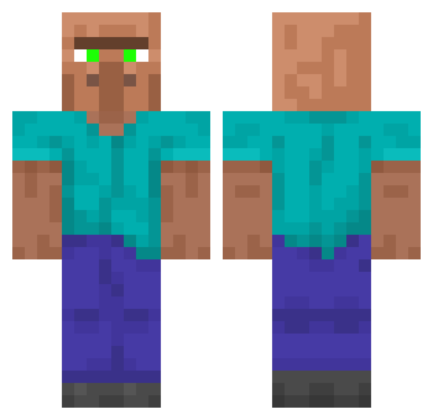 lasga Minecraft skin, front and back view