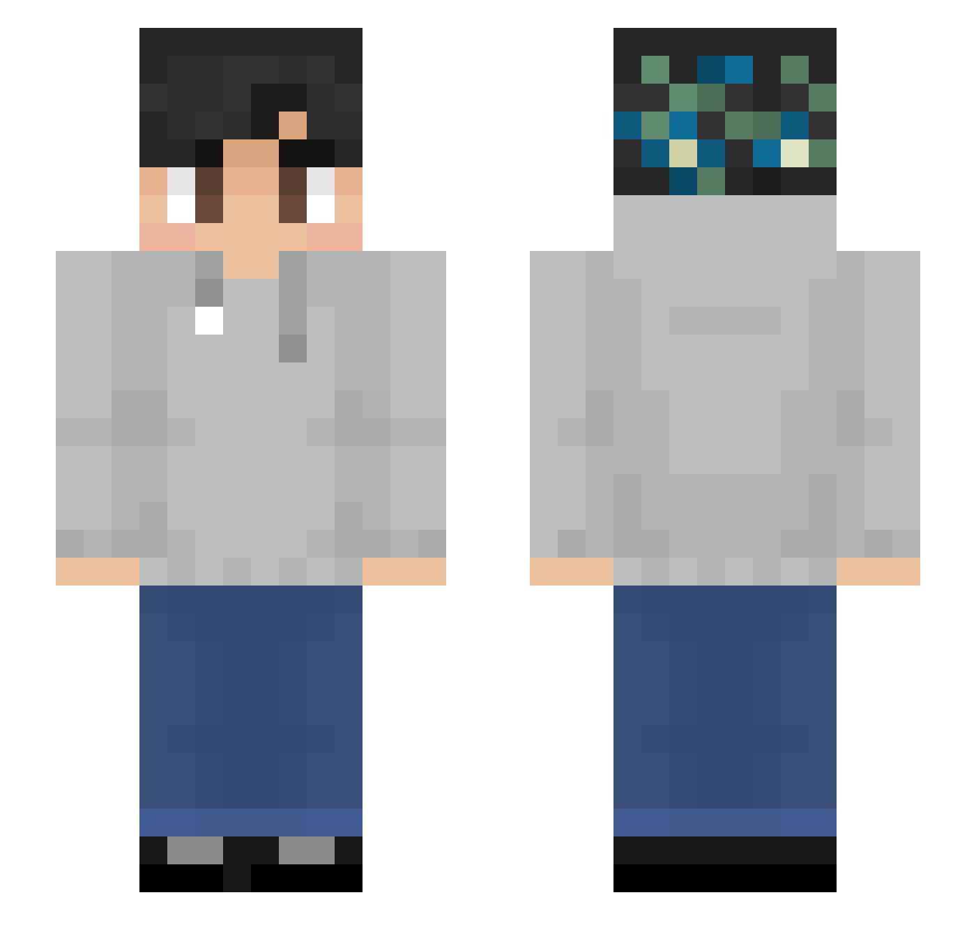 SpacemanMew Minecraft skin, front and back view