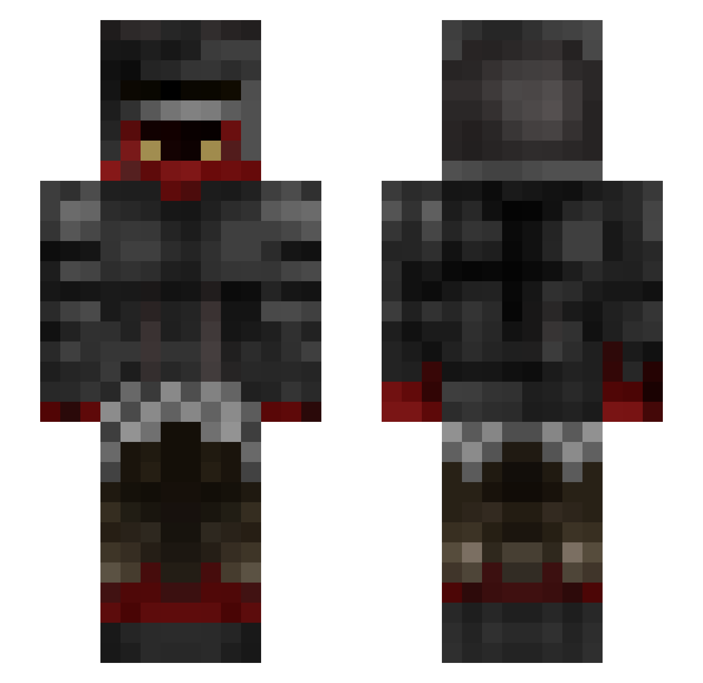 splinth Minecraft skin, front and back view